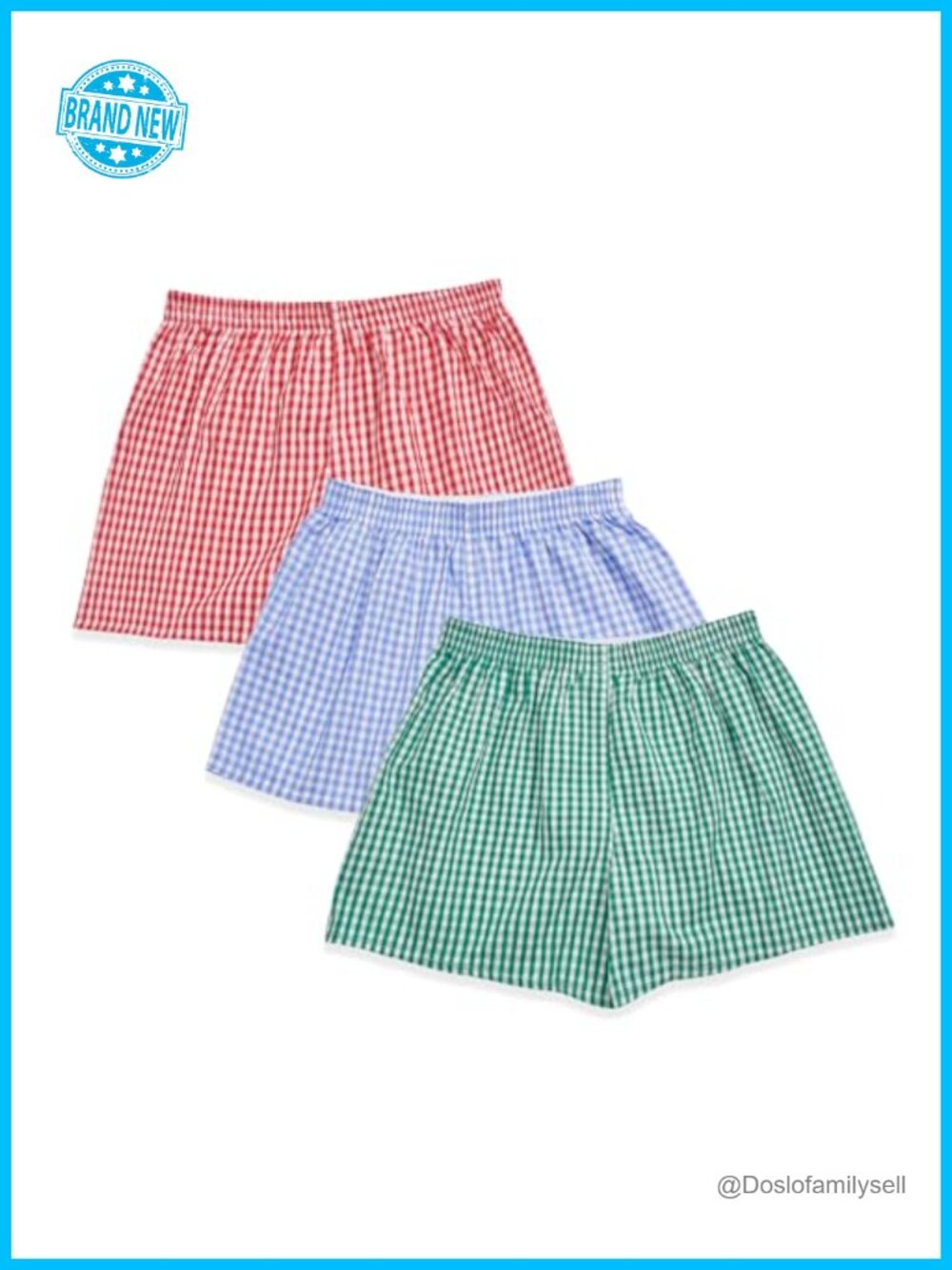 Women's Cotton Boxer Shorts Gingham Plaid Pajama Sleep Lounge Shorts